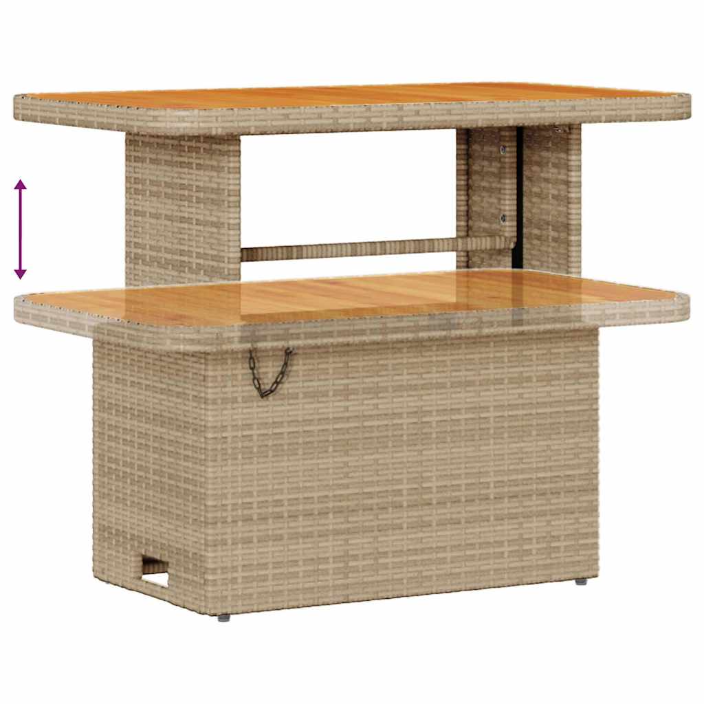 Havesofa Sæt med pude med opbevaring Beige Poly rattan