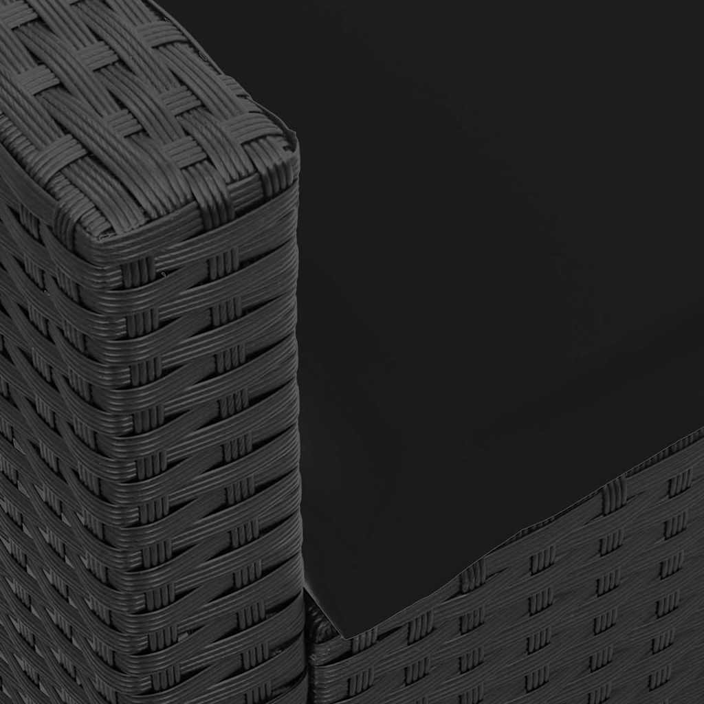 sofasæt til haven 4 dele med hynder L-formet polyrattan sort