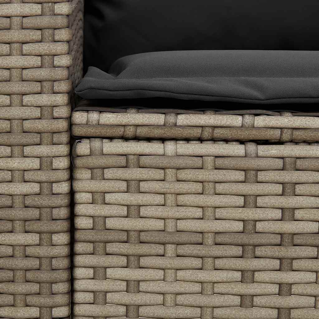 sofasæt til haven 4 dele med hynder L-formet polyrattan grå