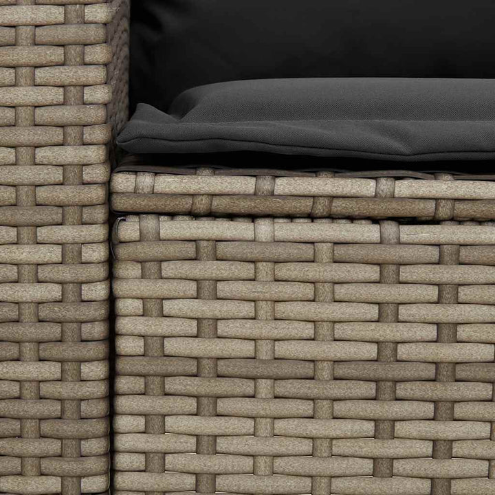 sofasæt til haven 4 dele med hynder L-formet polyrattan grå