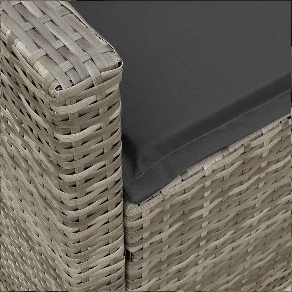 sofasæt til haven 4 dele med hynder polyrattan grå