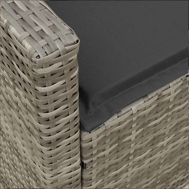 sofasæt til haven 4 dele med hynder polyrattan grå