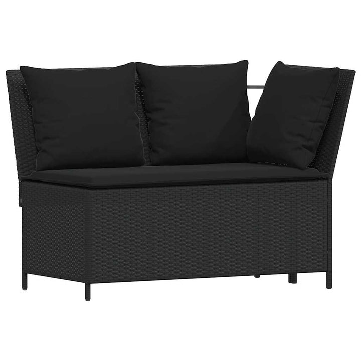 sofasæt til haven 3 dele med hynder polyrattan sort