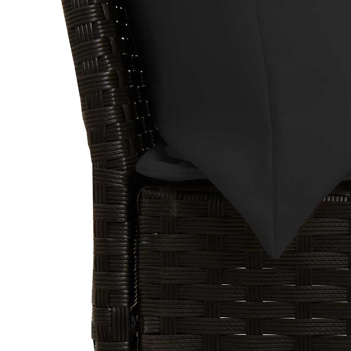 sofasæt til haven 3 dele med hynder polyrattan sort