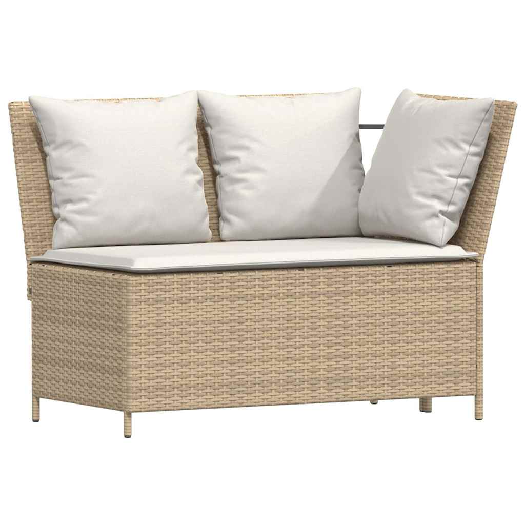 sofasæt til haven 5 dele med hynder polyrattan beige