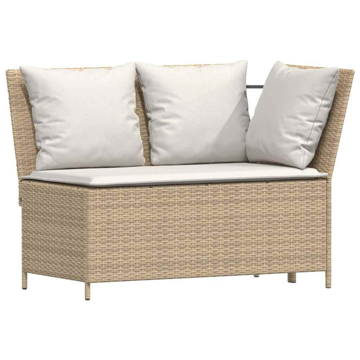 sofasæt til haven 5 dele med hynder polyrattan beige