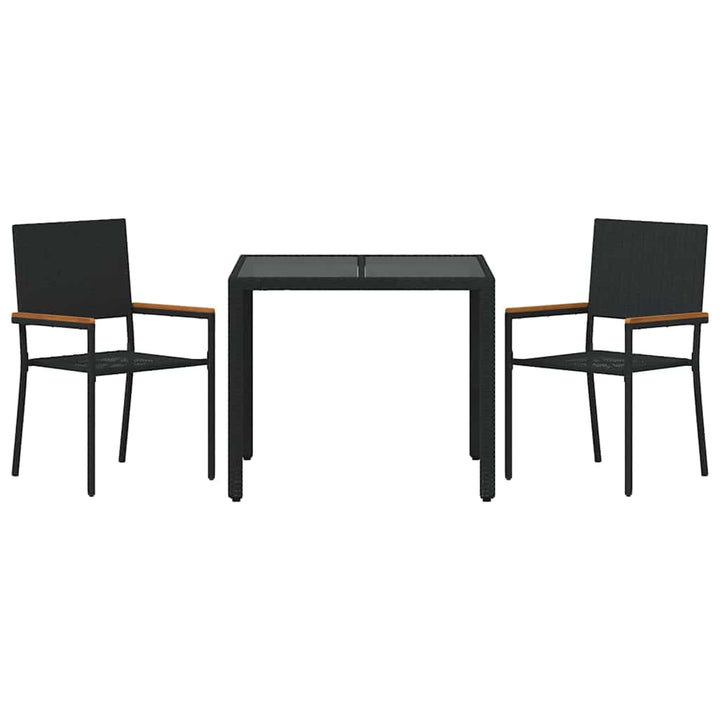 Have Spisebordssæt 3 pcs Sort 90 x 90 x 75 cm polyrattan