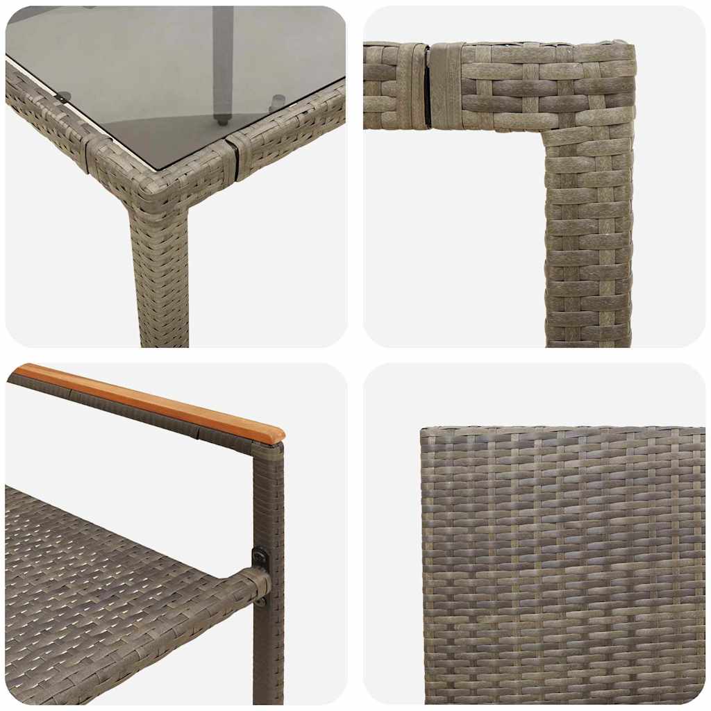 Have Spisebordssæt 3 pcs Grå og Brun 90 x 90 x 75 cm polyrattan