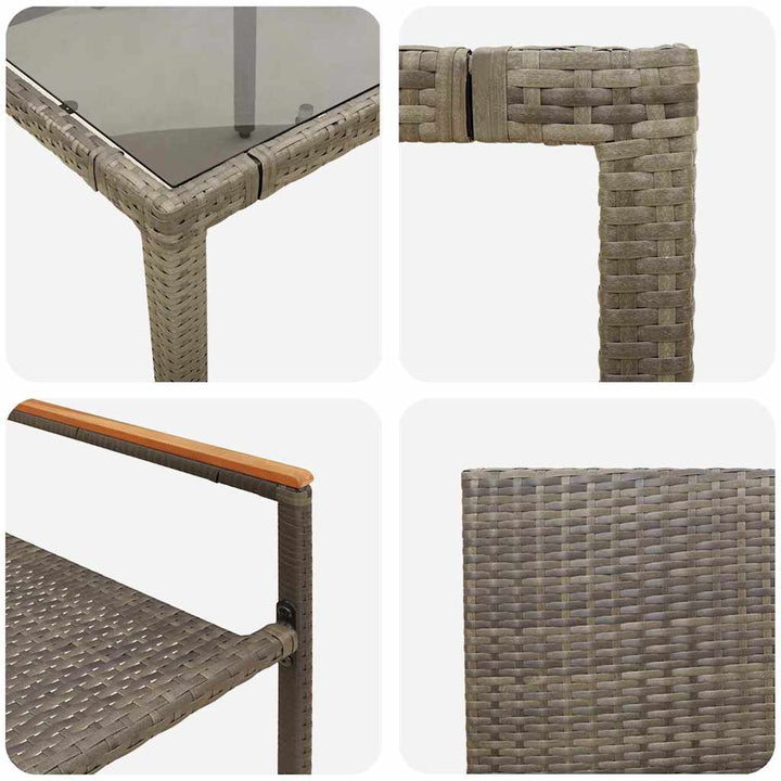 Have Spisebordssæt 3 pcs Grå og Brun 90 x 90 x 75 cm polyrattan