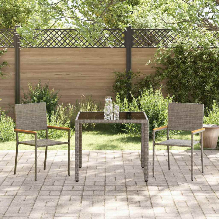 Have Spisebordssæt 3 pcs Grå og Brun 90 x 90 x 75 cm polyrattan
