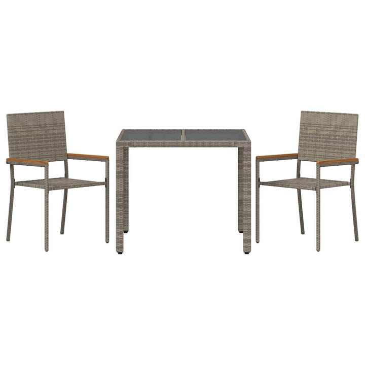 Have Spisebordssæt 3 pcs Grå og Brun 90 x 90 x 75 cm polyrattan
