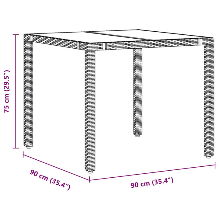 Have Spisebordssæt 3 pcs Grå og Brun 90 x 90 x 75 cm polyrattan