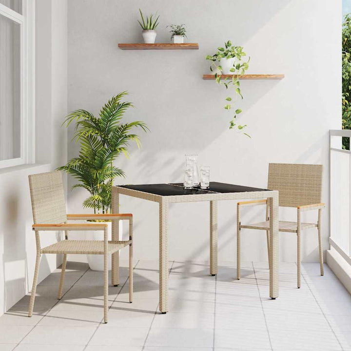 Have Spisebordssæt 3 pcs Beige 90 x 90 x 75 cm polyrattan