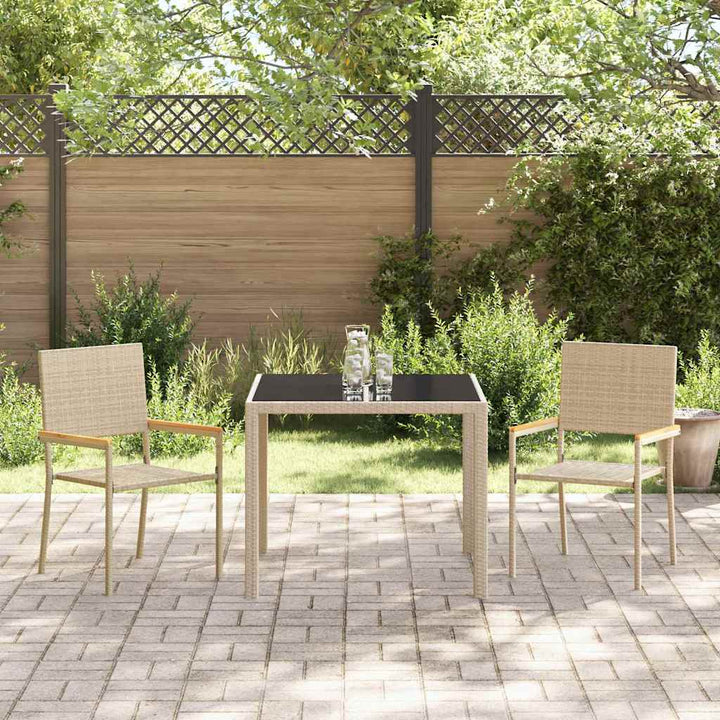 Have Spisebordssæt 3 pcs Beige 90 x 90 x 75 cm polyrattan