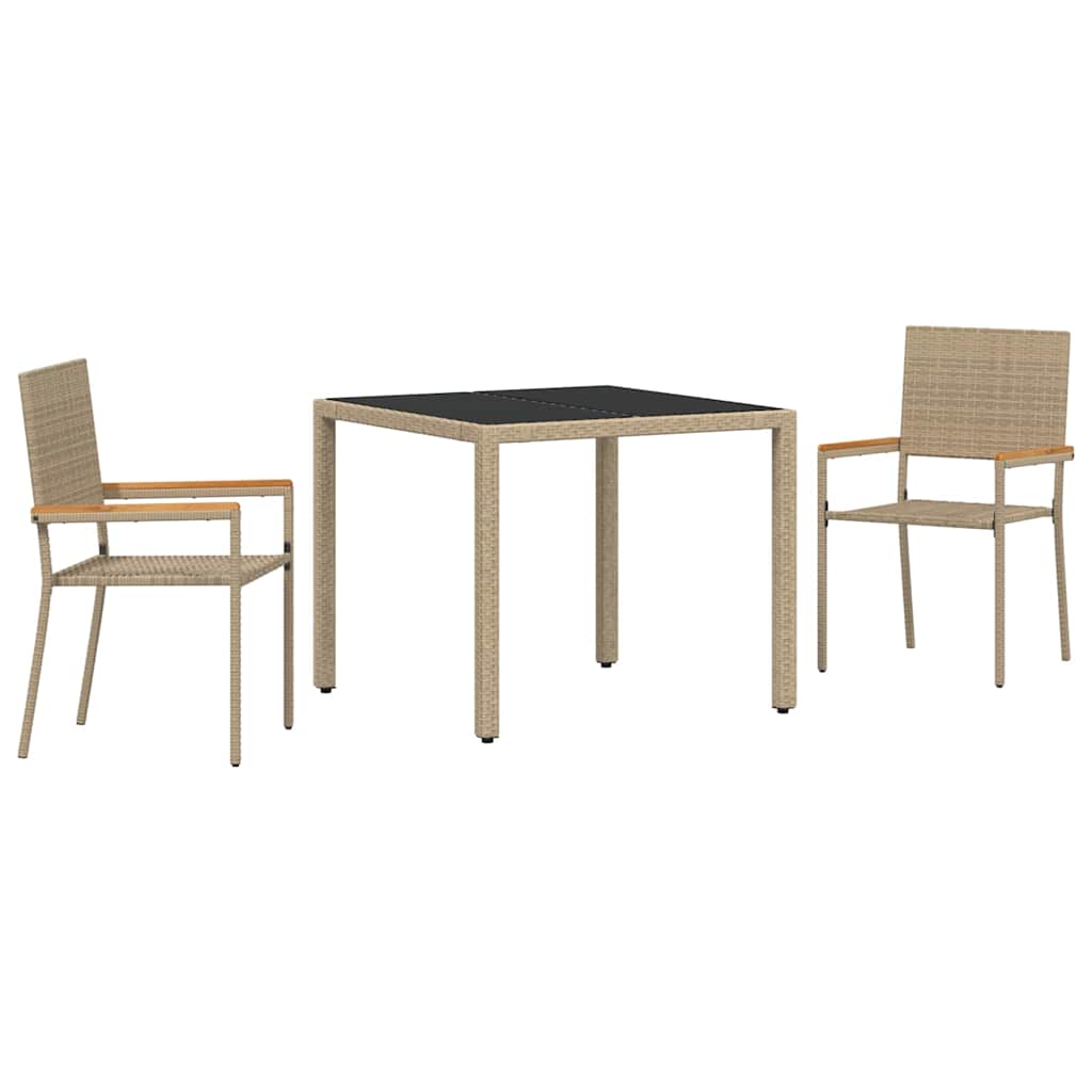 Have Spisebordssæt 3 pcs Beige 90 x 90 x 75 cm polyrattan