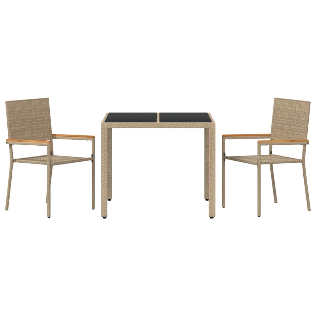Have Spisebordssæt 3 pcs Beige 90 x 90 x 75 cm polyrattan