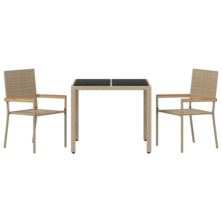 Have Spisebordssæt 3 pcs Beige 90 x 90 x 75 cm polyrattan