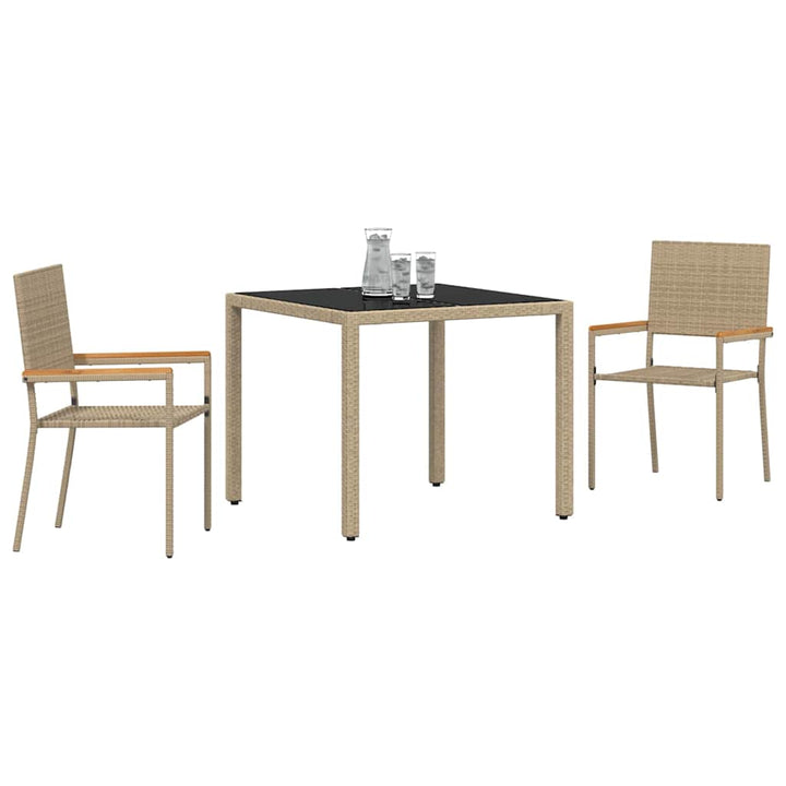 Have Spisebordssæt 3 pcs Beige 90 x 90 x 75 cm polyrattan