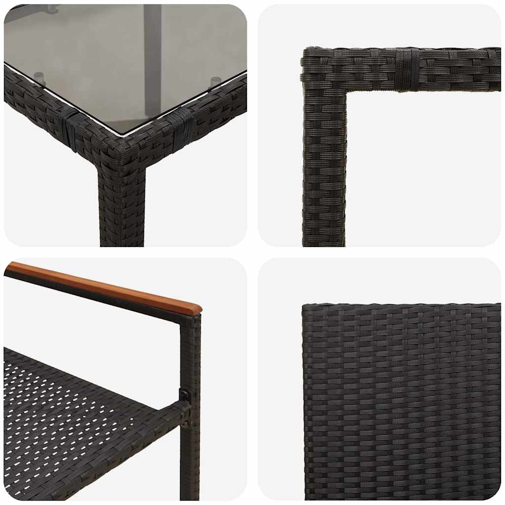 Have Spisebordssæt 5 pcs Sort 90 x 90 x 75 cm polyrattan