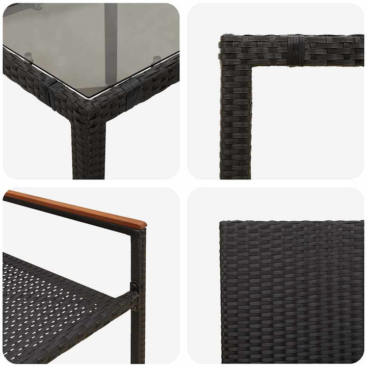 Have Spisebordssæt 5 pcs Sort 90 x 90 x 75 cm polyrattan