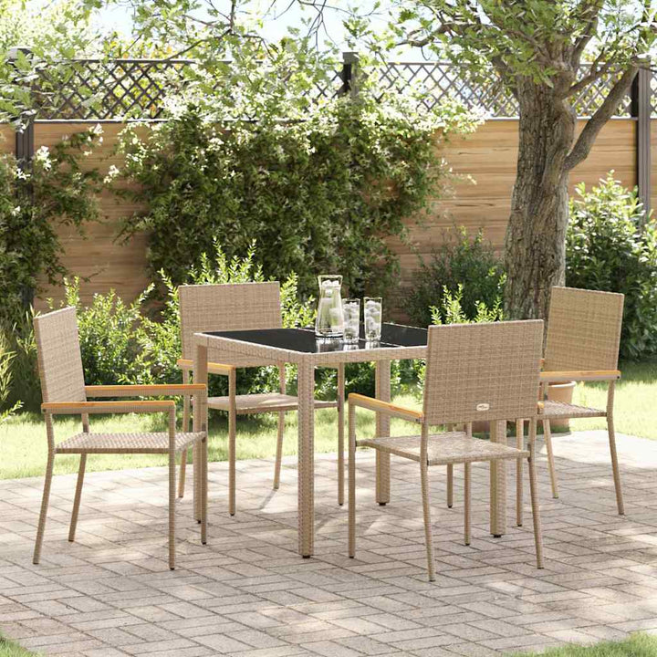 Have Spisebordssæt 5 pcs Beige 90 x 90 x 75 cm polyrattan