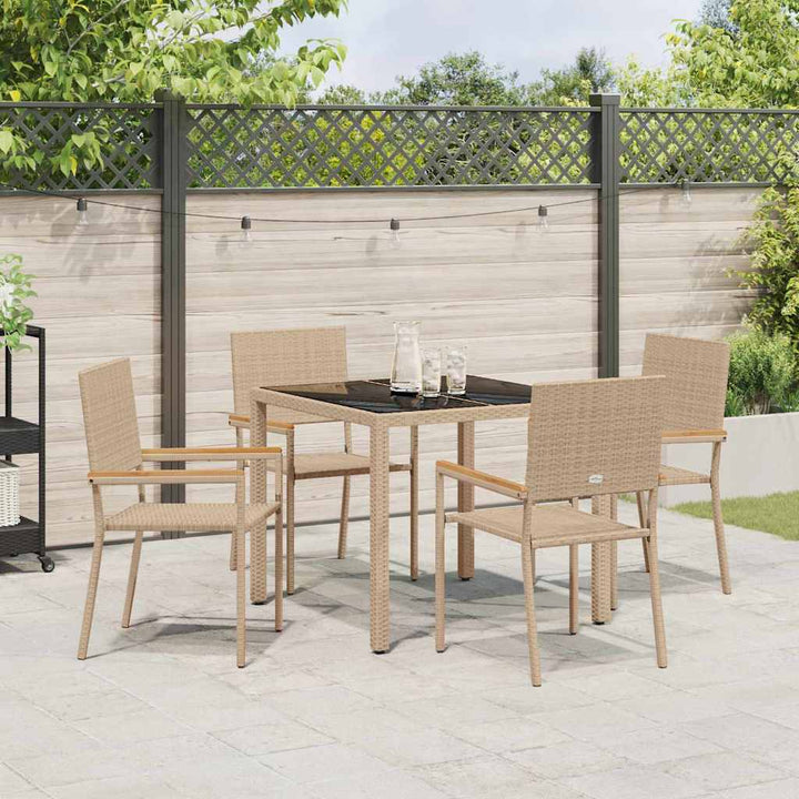 Have Spisebordssæt 5 pcs Beige 90 x 90 x 75 cm polyrattan