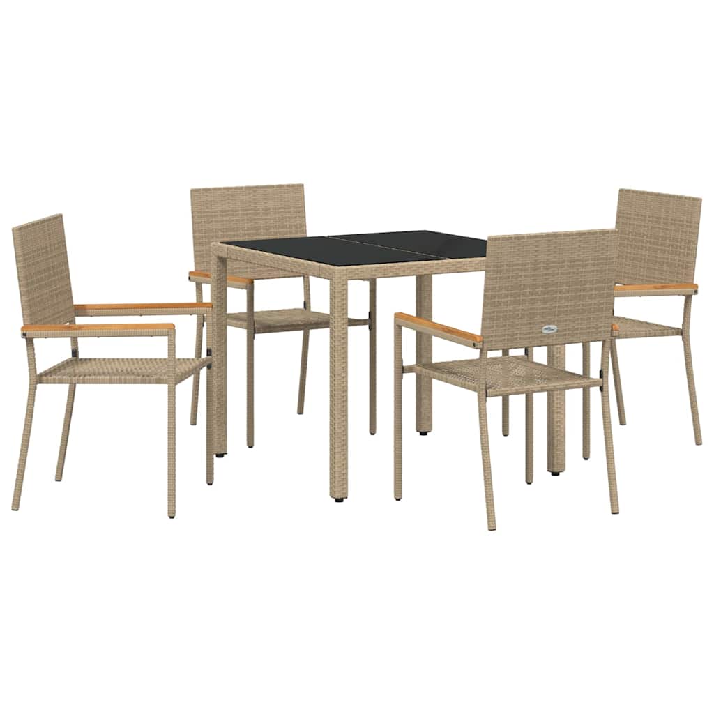 Have Spisebordssæt 5 pcs Beige 90 x 90 x 75 cm polyrattan
