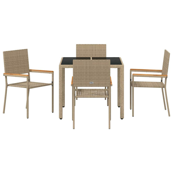 Have Spisebordssæt 5 pcs Beige 90 x 90 x 75 cm polyrattan