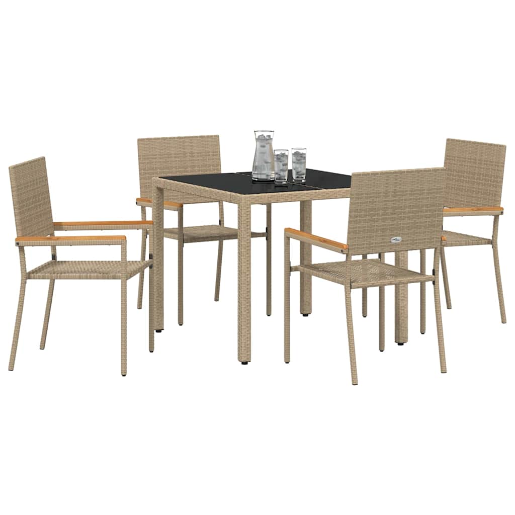 Have Spisebordssæt 5 pcs Beige 90 x 90 x 75 cm polyrattan