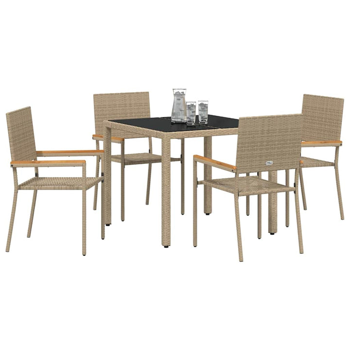 Have Spisebordssæt 5 pcs Beige 90 x 90 x 75 cm polyrattan