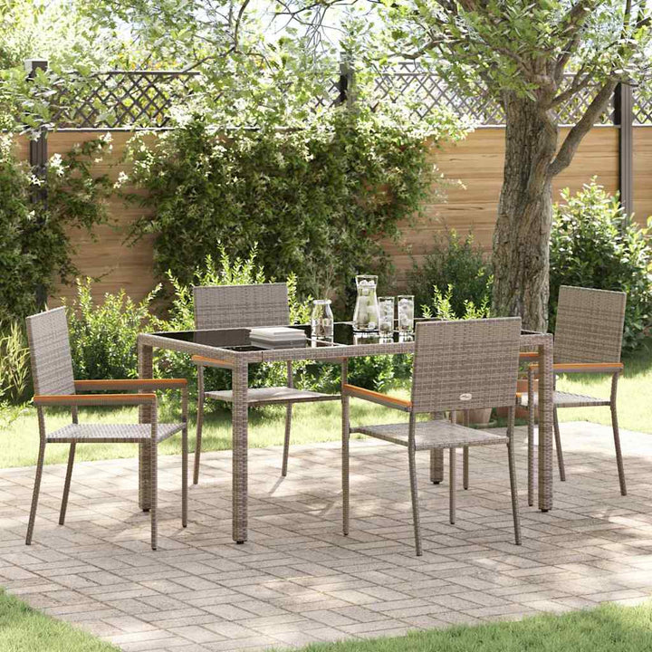Have Spisebordssæt 5 pcs Grå 150 x 90 x 75 cm polyrattan