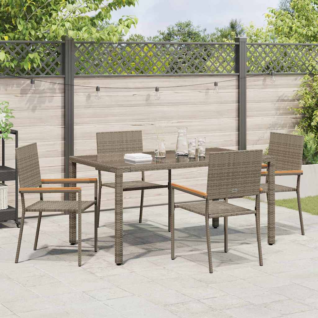 Have Spisebordssæt 5 pcs Grå 150 x 90 x 75 cm polyrattan