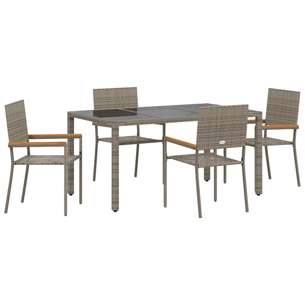 Have Spisebordssæt 5 pcs Grå 150 x 90 x 75 cm polyrattan