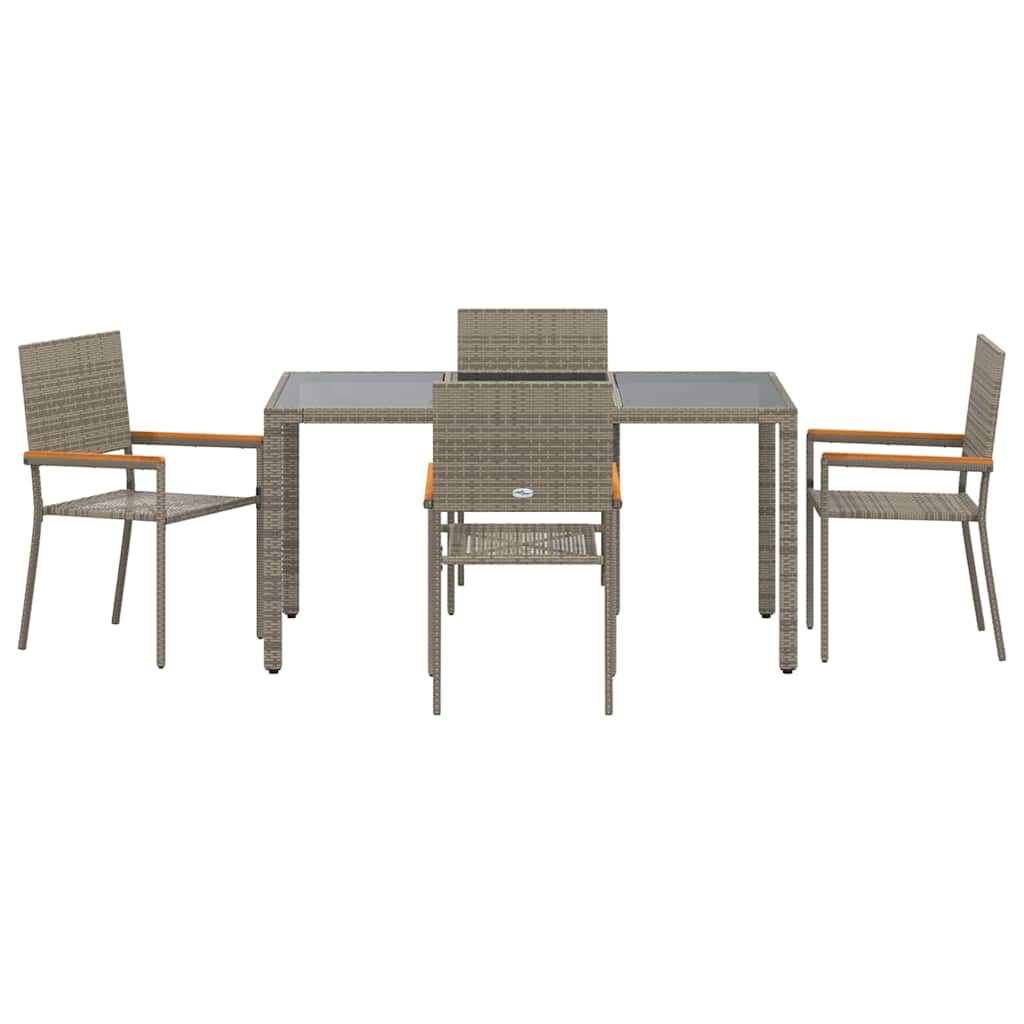 Have Spisebordssæt 5 pcs Grå 150 x 90 x 75 cm polyrattan