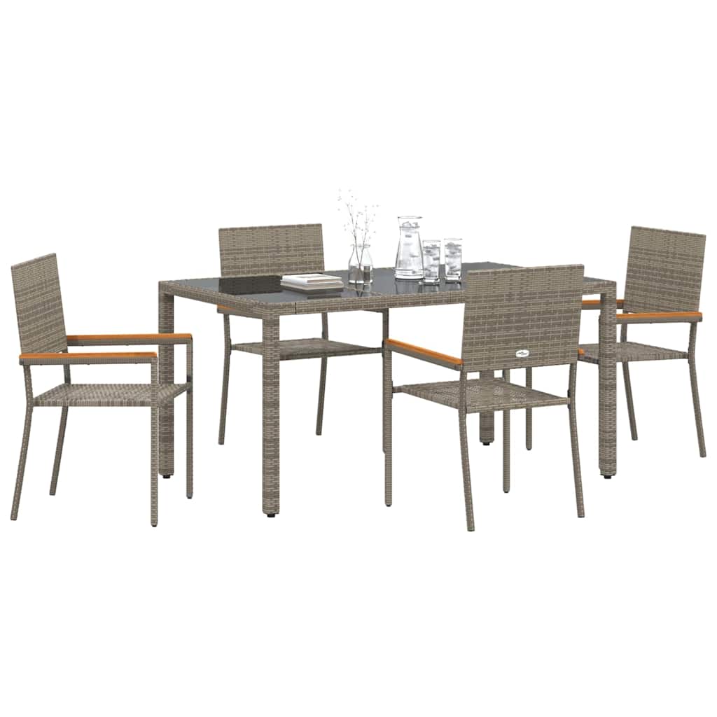 Have Spisebordssæt 5 pcs Grå 150 x 90 x 75 cm polyrattan