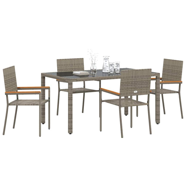 Have Spisebordssæt 5 pcs Grå 150 x 90 x 75 cm polyrattan