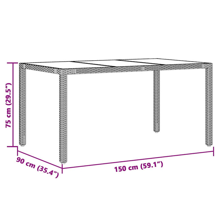 Have Spisebordssæt 5 pcs Grå 150 x 90 x 75 cm polyrattan