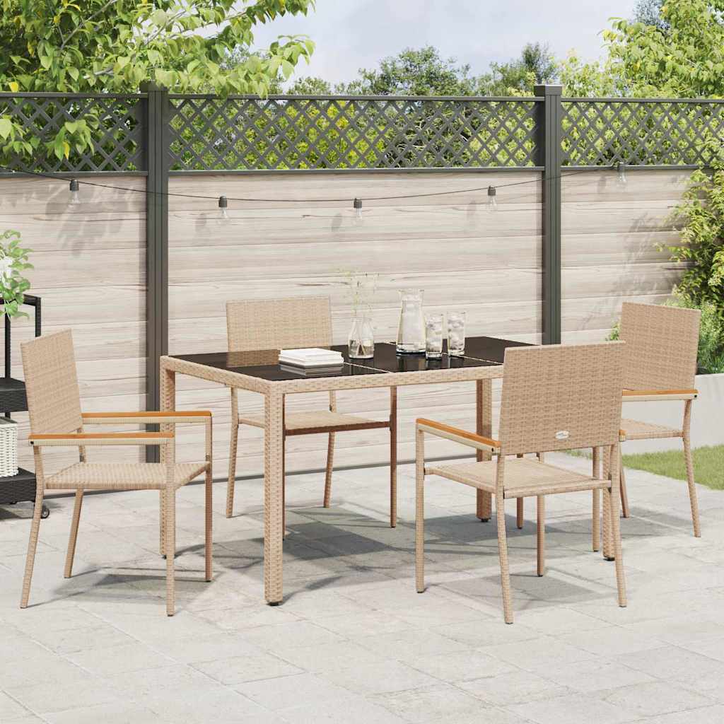 Have Spisebordssæt 5 pcs Beige 150 x 90 x 75 cm polyrattan