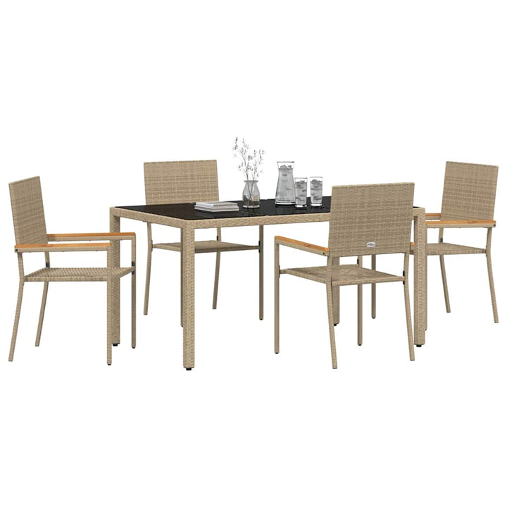 Have Spisebordssæt 5 pcs Beige 150 x 90 x 75 cm polyrattan