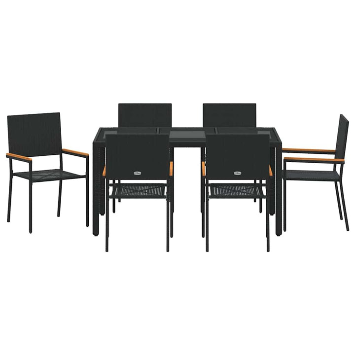 Have Spisebordssæt 7 pcs Sort 150 x 90 x 75 cm polyrattan