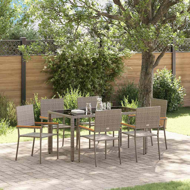 Have Spisebordssæt 7 pcs Grå 150 x 90 x 75 cm polyrattan
