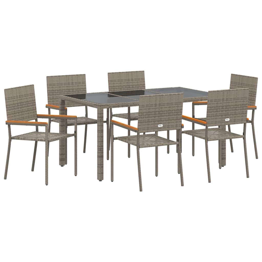 Have Spisebordssæt 7 pcs Grå 150 x 90 x 75 cm polyrattan