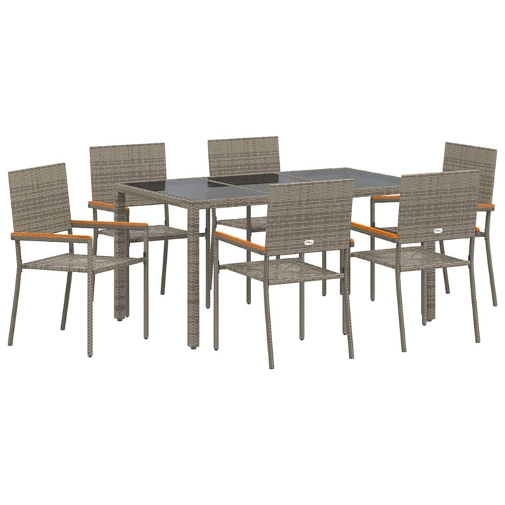 Have Spisebordssæt 7 pcs Grå 150 x 90 x 75 cm polyrattan