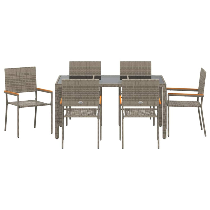 Have Spisebordssæt 7 pcs Grå 150 x 90 x 75 cm polyrattan
