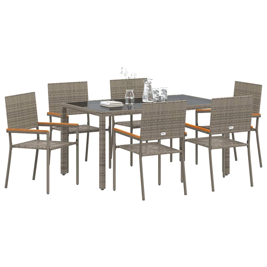 Have Spisebordssæt 7 pcs Grå 150 x 90 x 75 cm polyrattan
