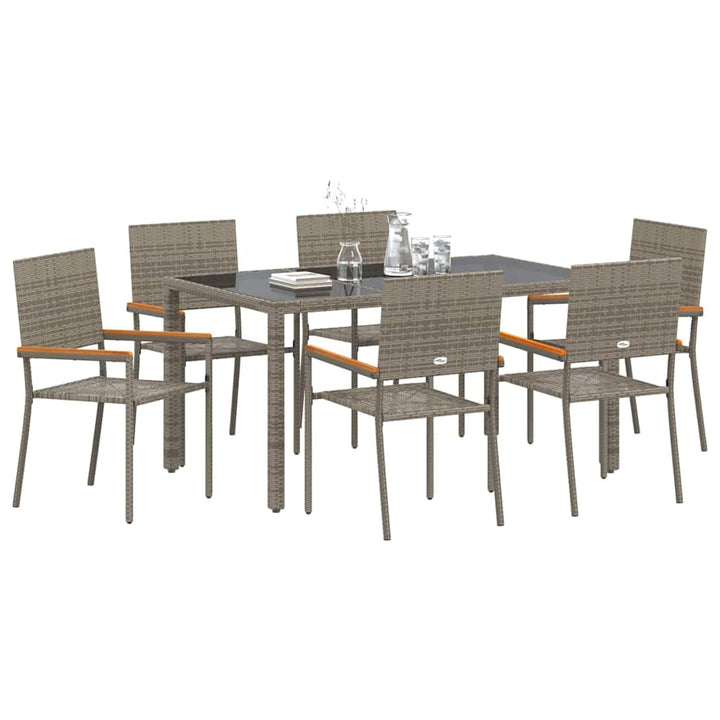Have Spisebordssæt 7 pcs Grå 150 x 90 x 75 cm polyrattan