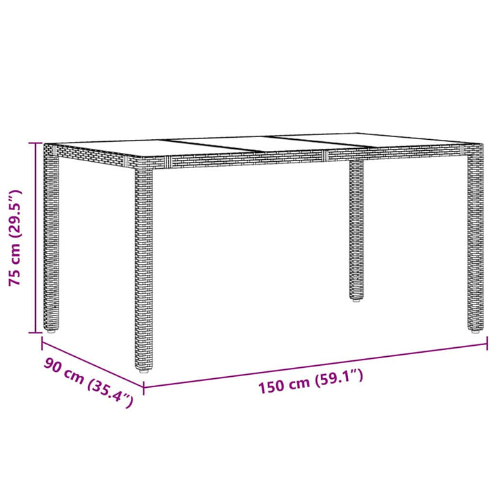 Have Spisebordssæt 7 pcs Grå 150 x 90 x 75 cm polyrattan