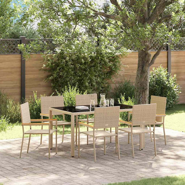 Have Spisebordssæt 7 pcs Beige 150 x 90 x 75 cm polyrattan