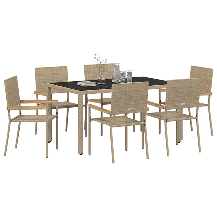 Have Spisebordssæt 7 pcs Beige 150 x 90 x 75 cm polyrattan