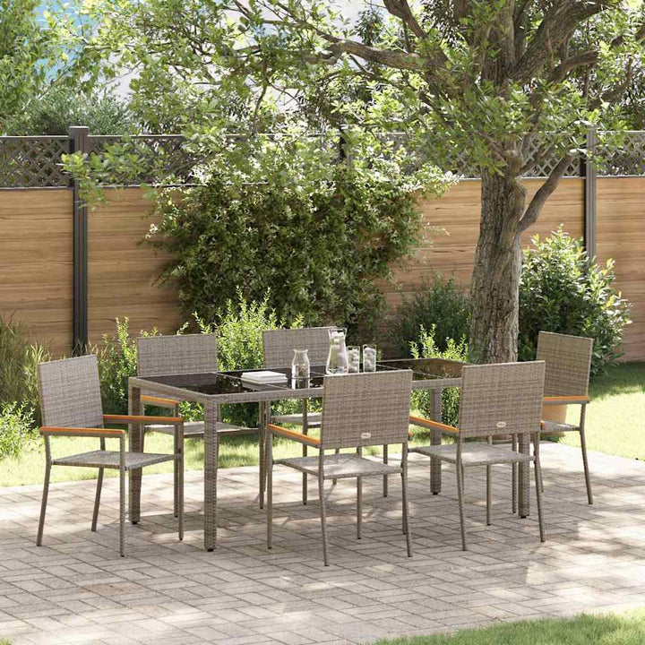 Have Spisebordssæt 7 pcs Grå 190 x 90 x 75 cm polyrattan